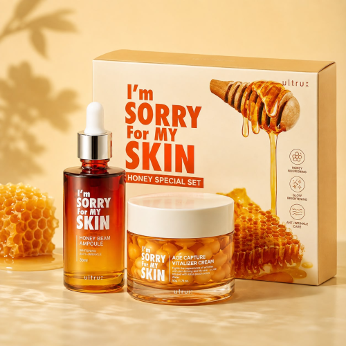 مجموعة I’M SORRY FOR MY SKIN بالعسل وفيتامين C دلّلي بشرتك… لأنها تستحق القليل من الـ glow