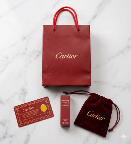 Cartier perfumes 12 bags 12 velvet bags 12 cards 1...
