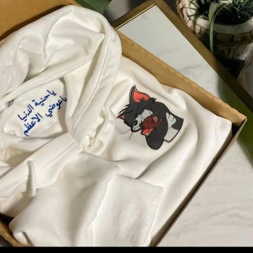 Tom and Jerry design cable sweater