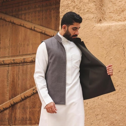 Men's winter Sadria double face gray with black