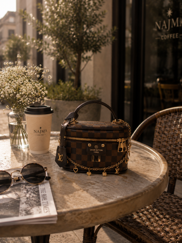 شنطة LOUIS VUITTON باللون البني الغامق- ماستر كوال...