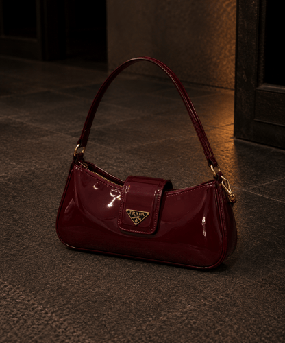 شنطة PRADA باللون العنابي-ماستر كواليتي