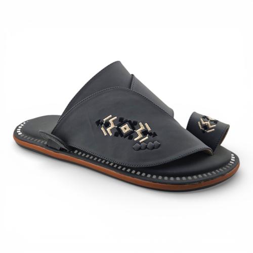 Al Fanoos Lumiere Walk Arabic Sandals for Men - Dark Grey - Style 218