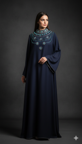 Gown made of crepe fabric