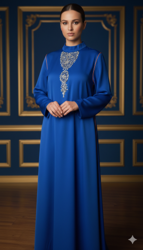 Gown made of crepe fabric