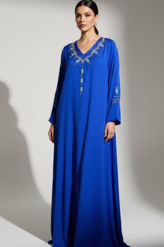Gown made of crepe fabric