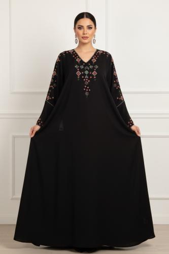 Gown made of crepe fabric