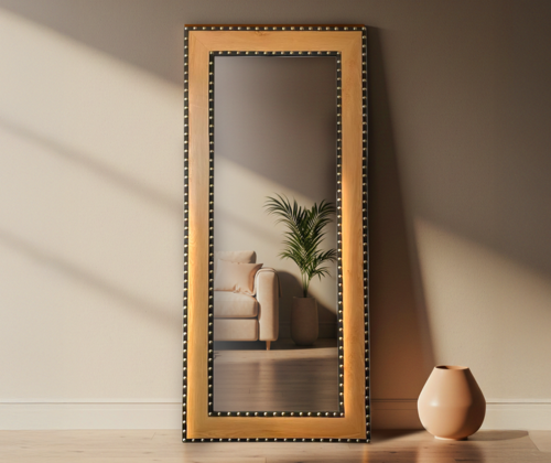 مرايا Rock خشبيه جلديه