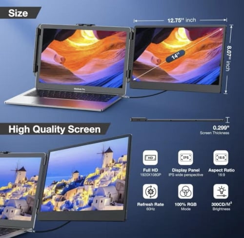 شاشة تمدد لابتوب احادي موسع شاشة USB ماك أندرويد ك...