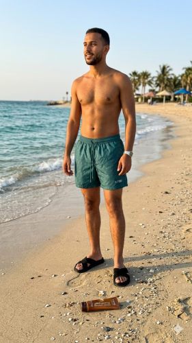 Swim shorts with the brand logo