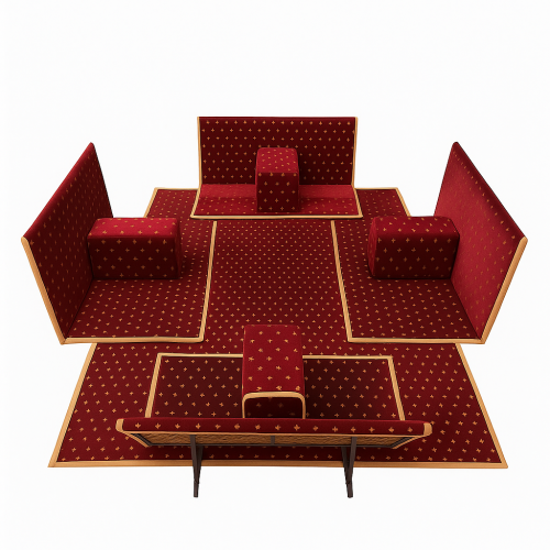 جلسة ارضية فاخرة ( عنابي منقط)