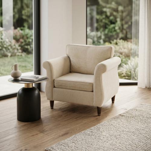 Elegant modern single chair with a contemporary to...