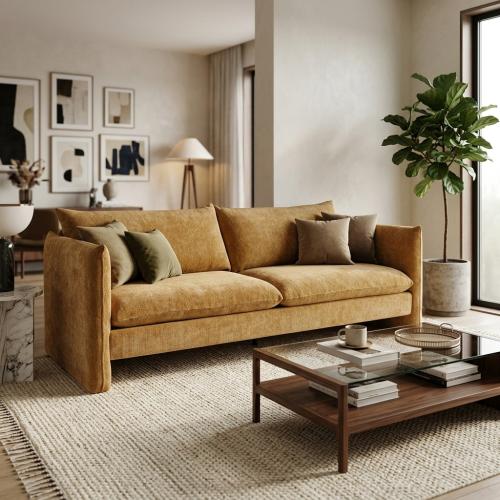 Luxurious three-seater sofa with elegant modern de...