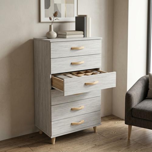 Wooden drawer cabinet with modern design 6 drawers...