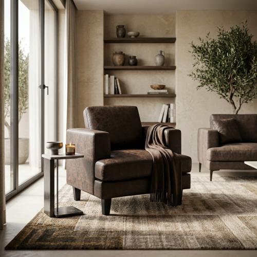 Single sofa chair with comfortable deep seating -...