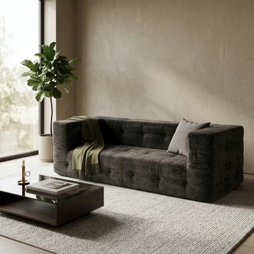 A comfortable three-seater sofa for majlis and living rooms - gray