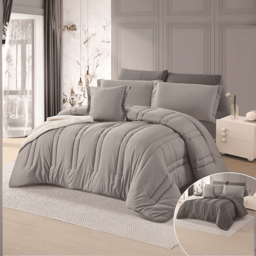 مفرش ريني صيفي وجهين - 4 قطع نفر ونص