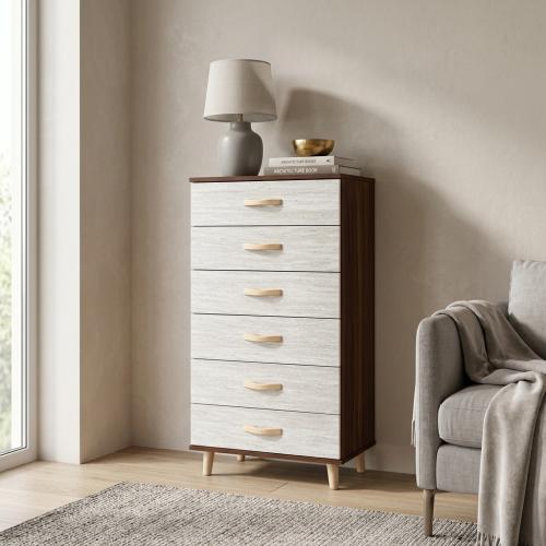 Wooden drawer cabinet with modern design 6 drawers...