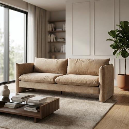 Luxury three-seater sofa with elegant modern desig...