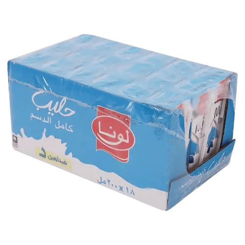 لونا حليب كامل الدسم 18 حبة 200 مل