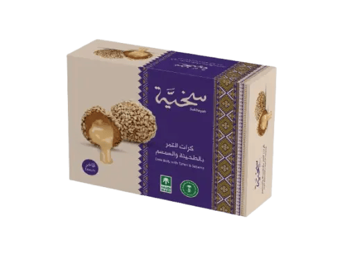 كرات التمر بطحينية والسمسم سخية