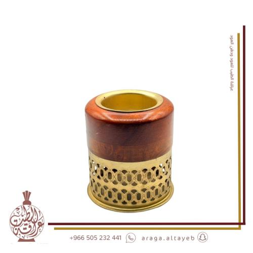 مبخرة هندية فاخرة خشب مع قاعدة نحاسية ( شبك أو أحر...