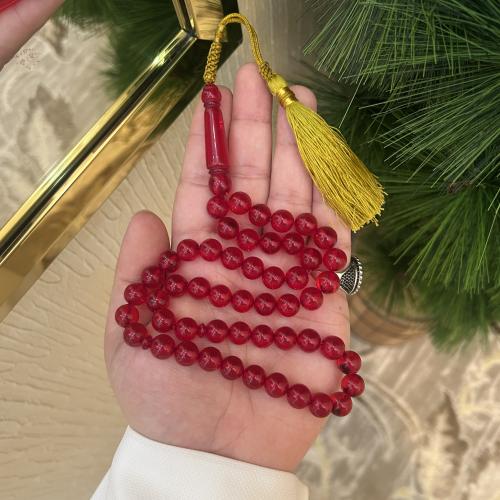 بكلايت احمر شفاف بكركوشه ذهبيه