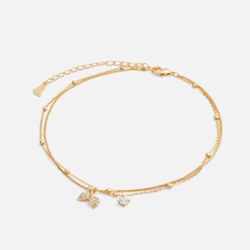 Women's delicate ankle bracelet in gold color