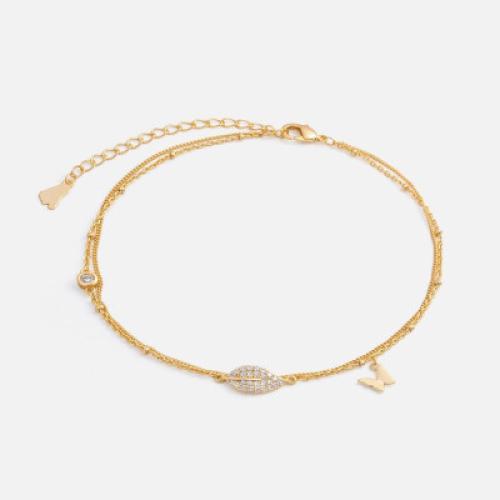 Women's delicate ankle bracelet in gold color