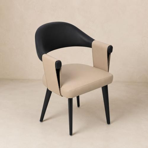 Modern chair with two colors and luxurious circula...