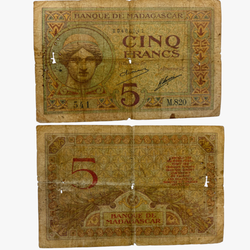 عملة مدغشقر 1930 م فترة الاستعمار الفرنسي