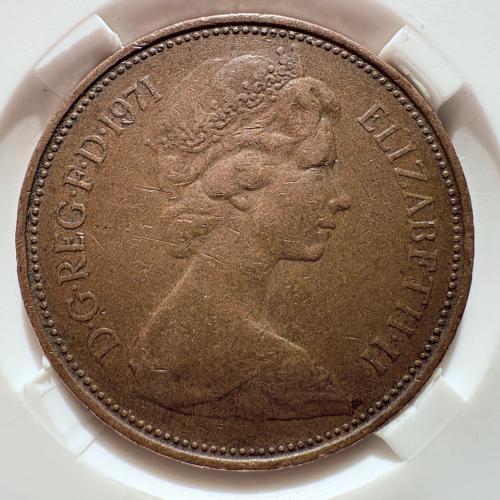 عملة بريطانيا 1971 م بغلاف مسكوكة