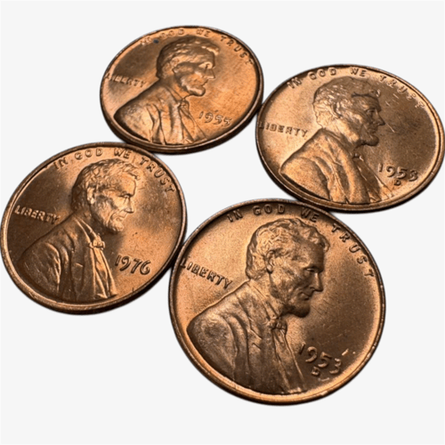 4 قطع من عملات أمريكا 1953-1976م