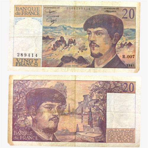 عملة فرنسا 1981م بتصميم جميل جدا أشبه باللوح الفني...