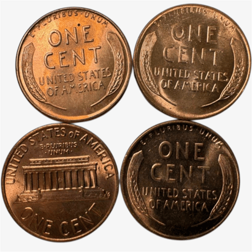 4 قطع من عملات أمريكا 1953-1976م