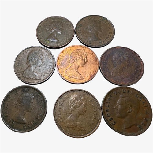 8 قطع من عملات كندا 1950-1983م