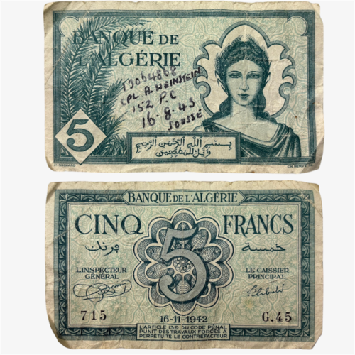 عملة الجزائر 1942م فترة الاستعمار الفرنسي