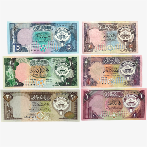طقم عملات الكويت 1980م بتصميم جميل جدا