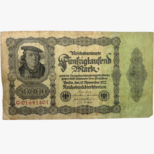 عملة المانيا 1922م حجم العملة كبير