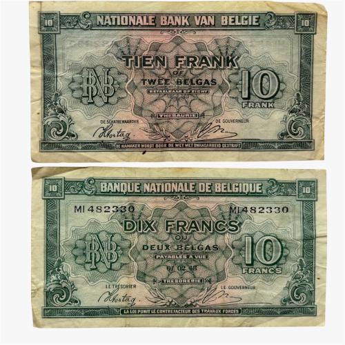 عملة بلجيكا 1943 م فترة الحرب العالمية الثانية