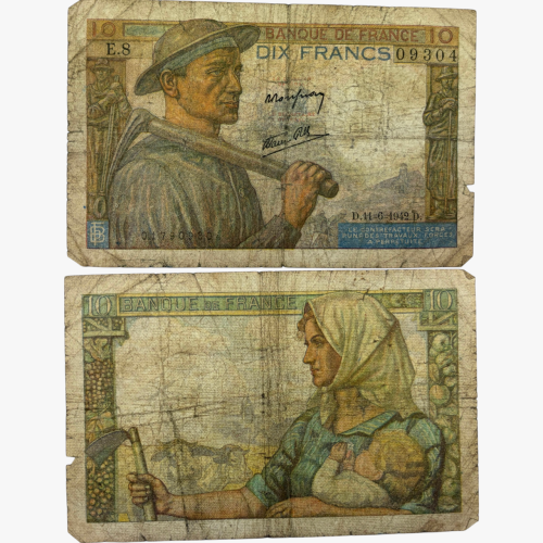 عملة فرنسا 1942م فترة الحرب العالمية الثانية بتصمي...