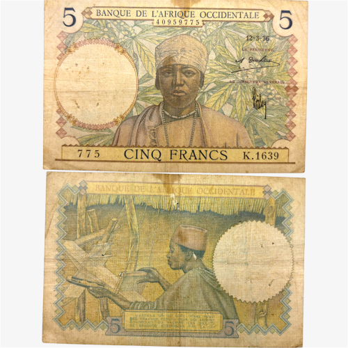 عملة مستعمرة أفريقيا الغربية الفرنسية 1936م بتصميم...