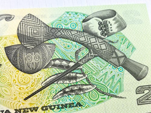 عملة بابوا غينيا الجديدة بتصميم جميل