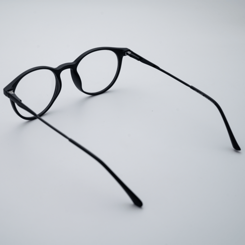 Black Round Acetate Eyeglasses