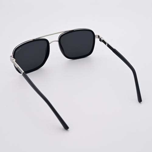 PLOR Classic Square Sunglasses – Black & Silver