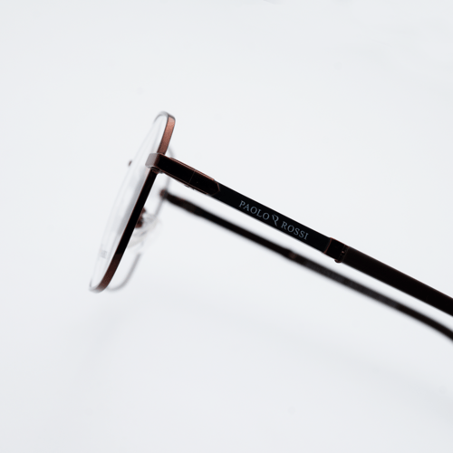 Paolo Rossi Brown Metal Eyeglasses