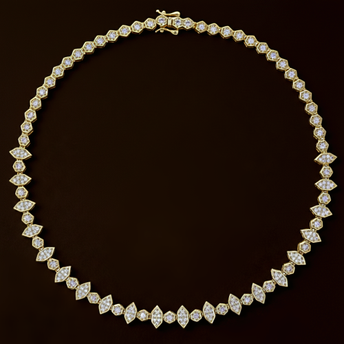 عقد ذهبي بأشكال هندسيه | Glod-plated Gold Necklace