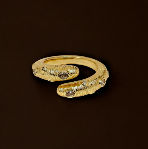 خاتم لف | Gold-Plated Wrap Ring