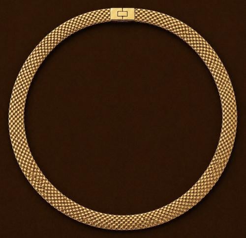 سلسال بشكل شبكي مطلي ذهب | Gold-Plated Mesh Necklace