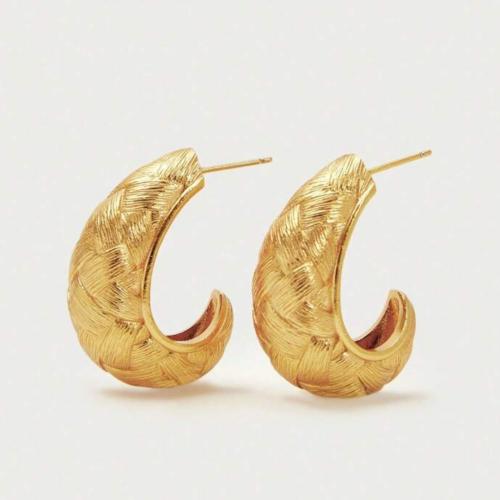 Gold-Plated Braided Earrings